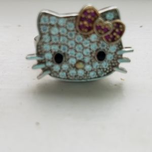 QVC DIAMONIQUE SS HELLO KITTY RING